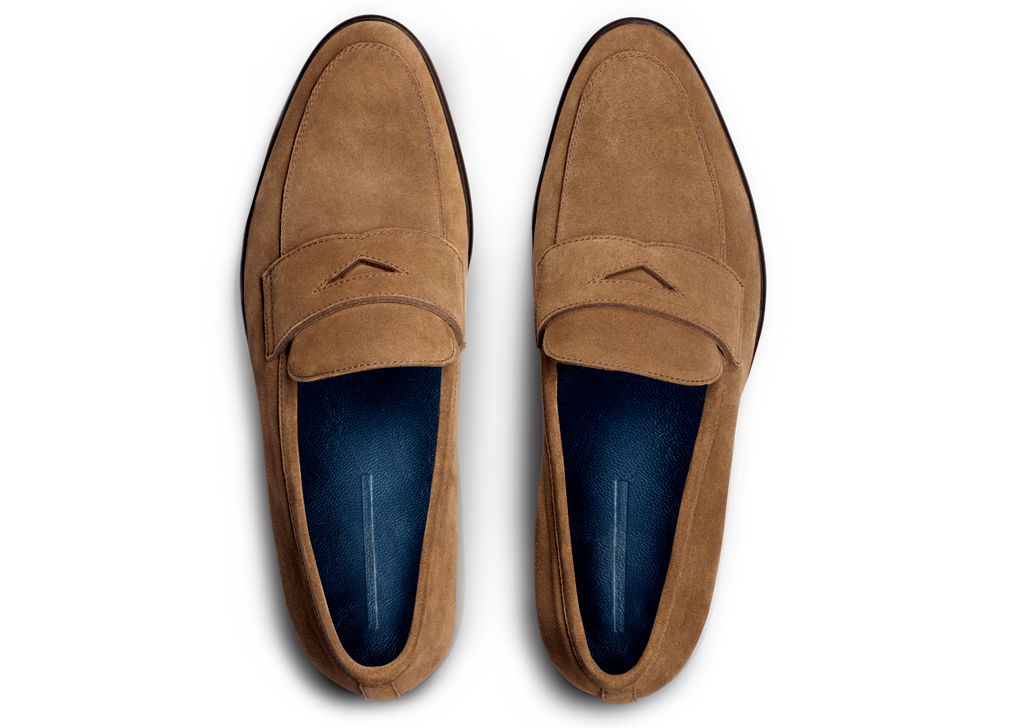 Mens suede top penny loafers